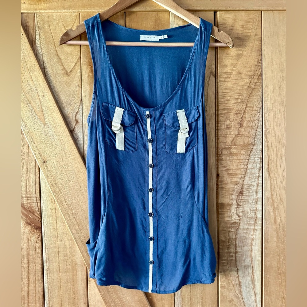Blue Nautical inspired tank- Small